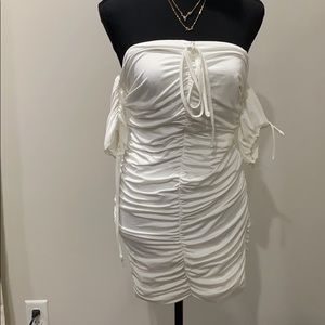Fashion Nova white fitted dress